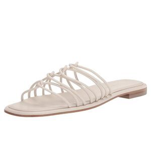 Andre Assous Slide Sandal 9 Minimalist Square Toe Leather Casual Chic Cream Rory